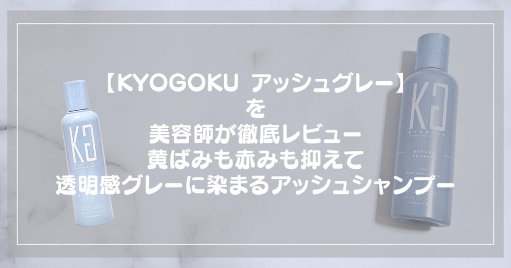 KYOGOKU パーソナルカラーシャンプー アッシュグレーを美容師が徹底レビュー｜黄ばみも赤みも抑えて透明感グレーに染まる