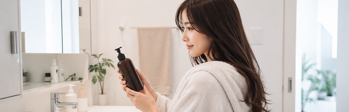 ショコラブラウンの色落ちを抑える自宅ケア|洗面所でのカラーシャンプー準備