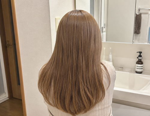 ミルクティーブラウンの色落ち｜2〜3週間でオレンジみがちらつき始めた状態