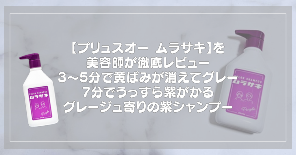 プリュスオー カラーシャンプー ムラサキのボトル2本と記事タイトル